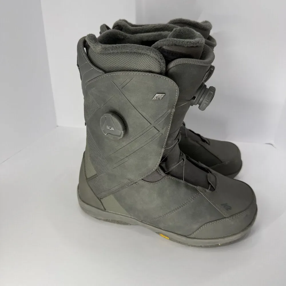 K2 Maysis Snowboard Boots Mens 11 BOA Suede Flex Feel Intuition Foam Gray Logo
